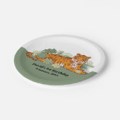 Tiger-Junge-Party, Tierdschungel Pappteller (Schrägansicht)