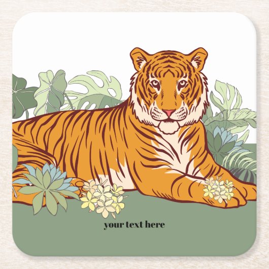 Tiger-Junge-Party, Tierdschungel Rechteckiger Pappuntersetzer (Vorderseite)