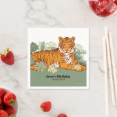 Tiger-Junge-Party, Tierdschungel Serviette (Beispiel)