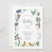 Tiger Jungle Animal Birthday Einladung (Vorderseite)