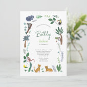 Tiger Jungle Animal Birthday Einladung (Stehend Vorderseite)