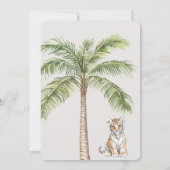 Tiger Jungle Animal Palm Tree Geburtstag Einladung (Rückseite)