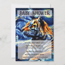 Tiger Jungle Animal & Starry Night Baby Dusche