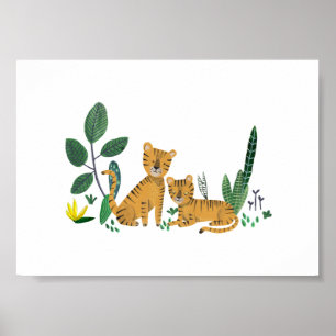 Tiger Jungle Safari Kinderzimmerjunge Poster