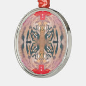 Tiger Kaliedi Digitale Kunst Silbernes Ornament (Links)