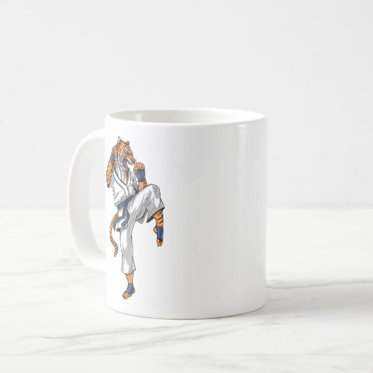 Tiger Karate Kaffeetasse (Vorderseite Links)