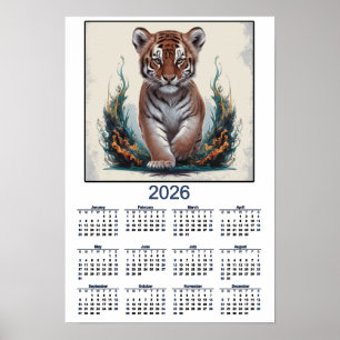 Tiger-Kätzchen 2026 Kalender Poster