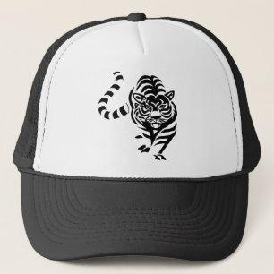 Tiger Katze Big Schwarz-weiß Stripes Prowl Walk Truckerkappe