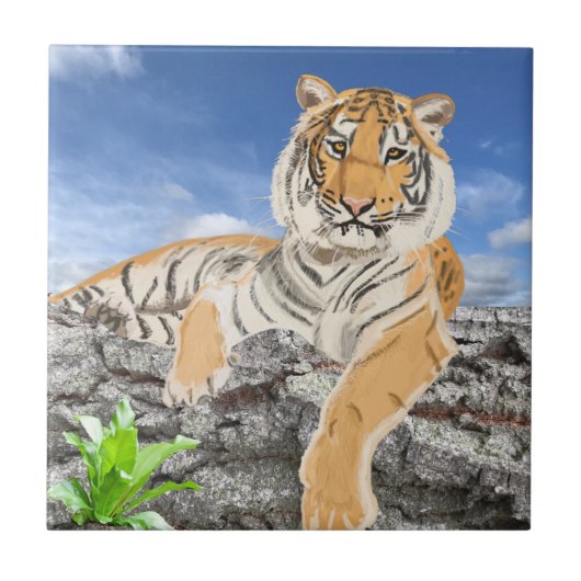 Tiger-Keramik-Tile Fliese (Vorderseite)