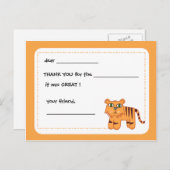Tiger - Kinder Dankeschön Karte (Vorne/Hinten)