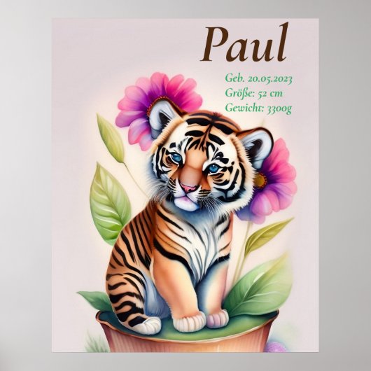 Tiger - Kindermotiv Poster (Vorne)