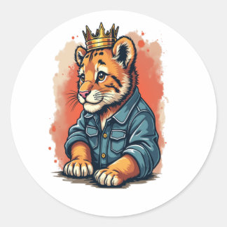 Tiger King Crown Prince Runder Aufkleber