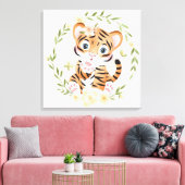 Tiger Kisses Canvas Print Leinwanddruck (Insitu (Wohnzimmer))