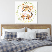 Tiger Kisses Canvas Print Leinwanddruck (Insitu (Schlafzimmer))