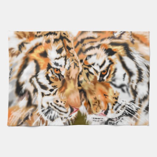 Tiger Kitchen Handtuch Couple Tigers (Horizontal)