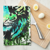 Tiger Kitetücher - farbenfrohe Tigeraugen Geschirrtuch (Viertel Falte)