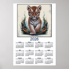 Tiger Kitten 2026 Kalender Poster