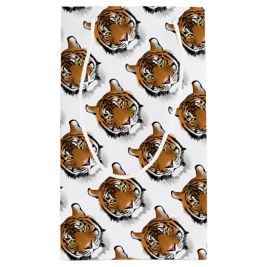 Tiger-Kopf-Druck-Entwurf Kleine Geschenktüte (Rückseite)