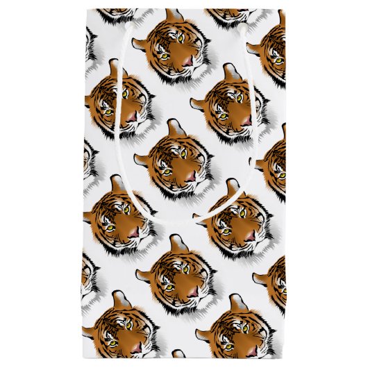 Tiger-Kopf-Druck-Entwurf Kleine Geschenktüte (Vorderseite)