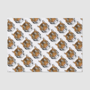 Tiger-Kopf-Druck-Entwurf Seidenpapier