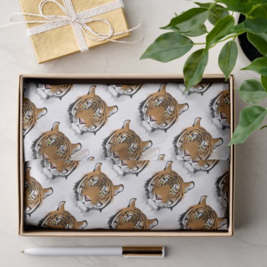 Tiger-Kopf-Druck-Entwurf Seidenpapier (Geschenk)