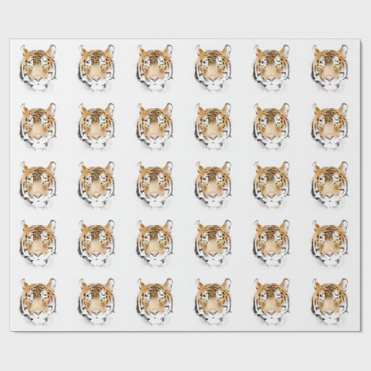 Tiger-Kopf-Tier Geschenkpapier (Flach)