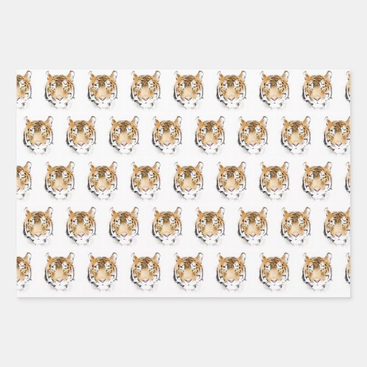 Tiger-Kopf-Tier Geschenkpapier Set (Vorderseite)