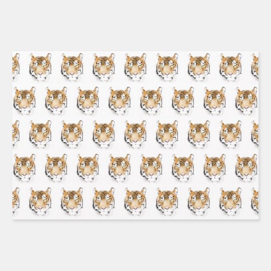Tiger-Kopf-Tier Geschenkpapier Set (Vorderseite 3)