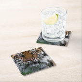 Tiger-Kopf und Gesicht Rechteckiger Pappuntersetzer (Vor Ort)