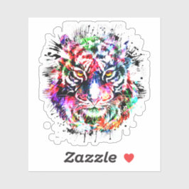 Tiger-Kopfaufkleber - farbenfrohe Tiger-Aufkleber Aufkleber