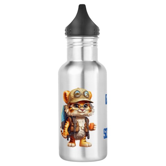 Tiger-Kugel mit Rucksack und Trinken Edelstahlflasche (Links)