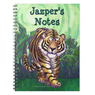 Tiger-Kunst-personalisiertes Notizbuch Notizblock