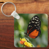 Tiger Langschwingenschmetterling auf Blume Schlüsselanhänger (Vorderseite)