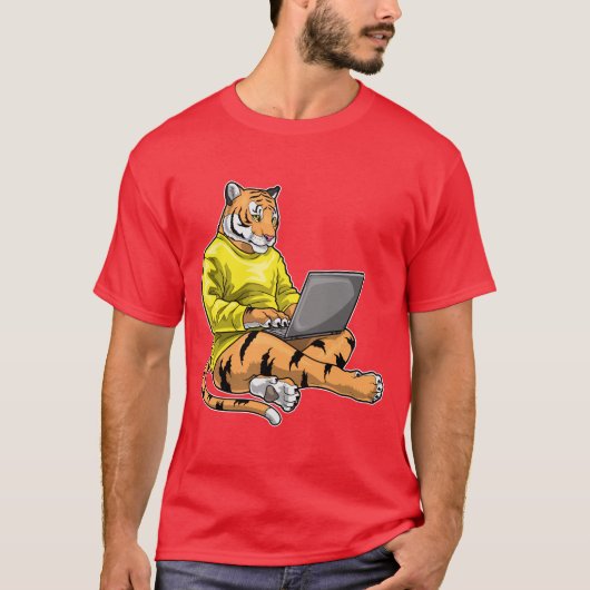 Tiger Laptop T-Shirt (Vorderseite)