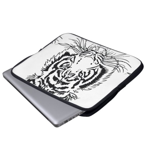 Tiger Laptopschutzhülle (Vorne Knopf)