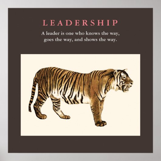 Tiger Leadership Inspiration Pop Art Poster (Vorne)