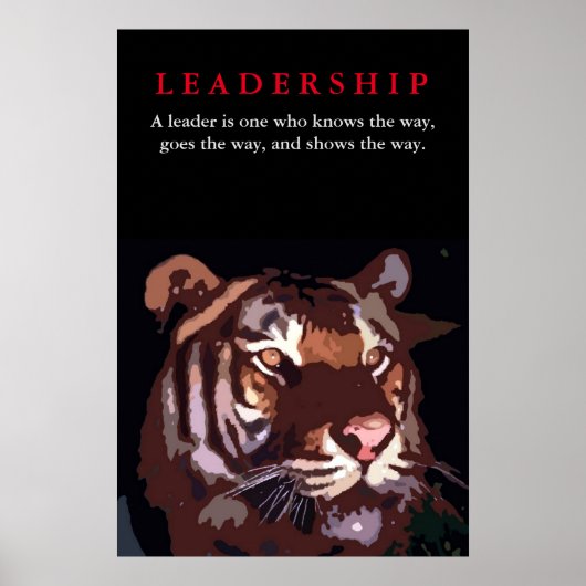 Tiger Leadership Inspiration Pop Art Poster (Vorne)
