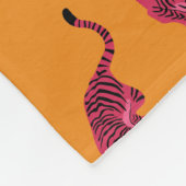 Tiger - Lebendiges Pink Fleecedecke (Ecke)