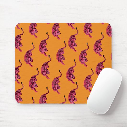 Tiger - Lebendiges Rosa Mousepad (Mit Mouse)