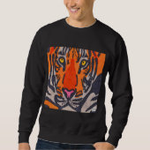 Tiger (lebhaft) - Männerpullover Sweatshirt (Vorderseite)