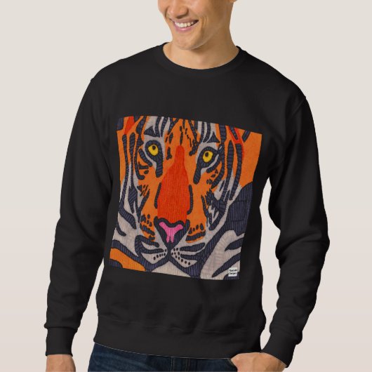 Tiger (lebhaft) - Männerpullover Sweatshirt (Vorderseite)