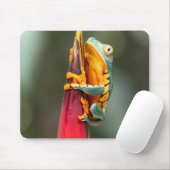 Tiger Leged Monkey Tree Frog Green Orange Mousepad (Mit Mouse)
