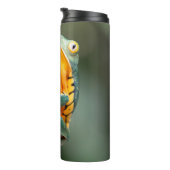 Tiger Leged Monkey Tree Frog Green Orange Thermosbecher (Nach rechts gedreht)