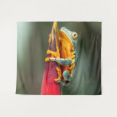 Tiger-Legende-Affenbaum-Frosch-grüne Orange Wandteppich (Vorderseite (Horizontal))