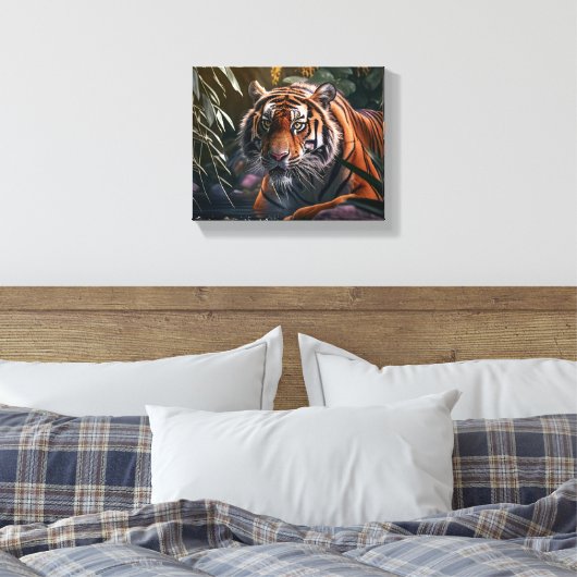 Tiger-Leinwand - Dschungel Leinwanddruck (Insitu (Schlafzimmer))