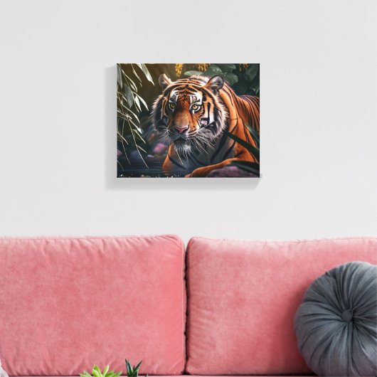 Tiger-Leinwand - Dschungel Leinwanddruck (Insitu (Wohnzimmer))