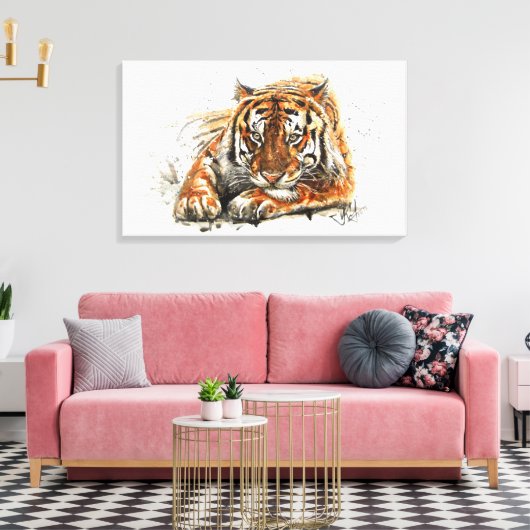 Tiger Leinwanddruck (Insitu (Wohnzimmer))