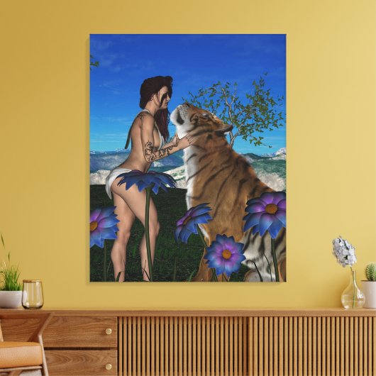 Tiger Leinwanddruck (Insitu (Wohnzimmer))