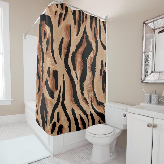 Tiger Leopard: Tierhaut nahtlos Duschvorhang (Beispiel)