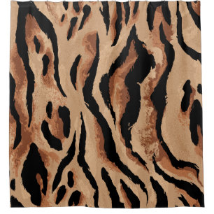 Tiger Leopard: Tierhaut nahtlos Duschvorhang